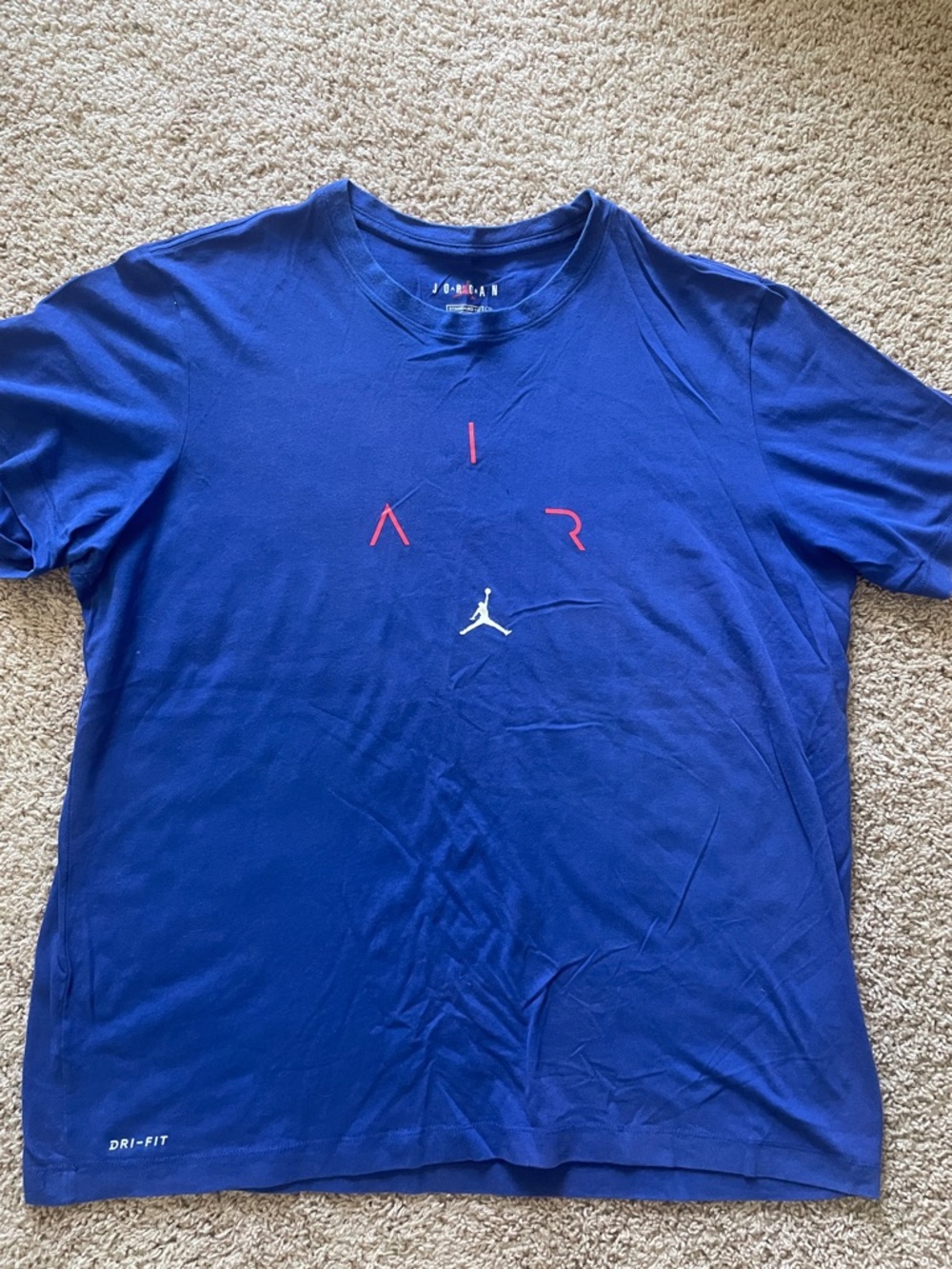 Jordan Blue Short-Sleeve AIR Crew Tee with Red Accents